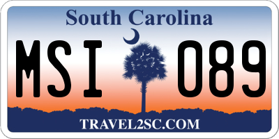 SC license plate MSI089