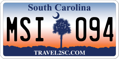 SC license plate MSI094