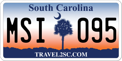 SC license plate MSI095