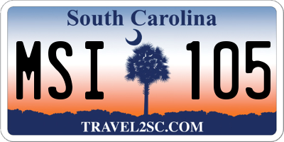 SC license plate MSI105