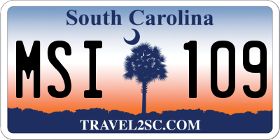 SC license plate MSI109