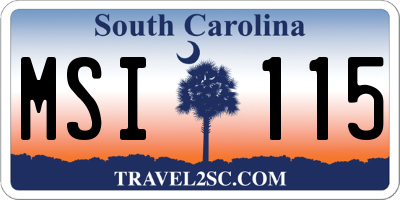 SC license plate MSI115