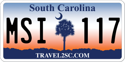 SC license plate MSI117