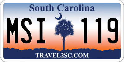 SC license plate MSI119