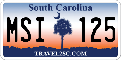 SC license plate MSI125