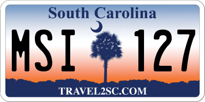 SC license plate MSI127