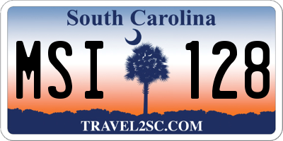 SC license plate MSI128
