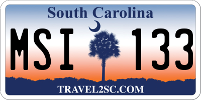 SC license plate MSI133