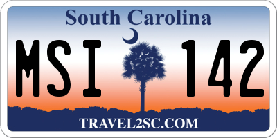 SC license plate MSI142
