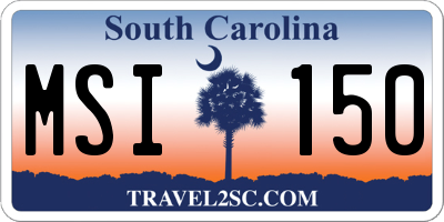 SC license plate MSI150