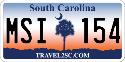 SC license plate MSI154
