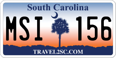 SC license plate MSI156
