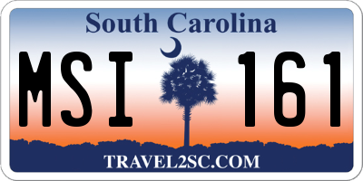 SC license plate MSI161