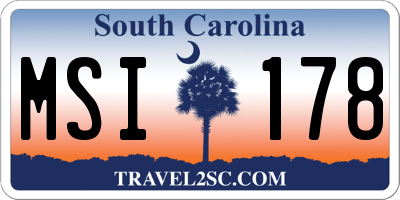 SC license plate MSI178