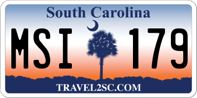 SC license plate MSI179