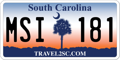 SC license plate MSI181
