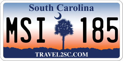 SC license plate MSI185