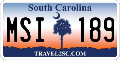 SC license plate MSI189