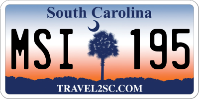 SC license plate MSI195