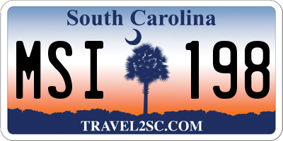 SC license plate MSI198