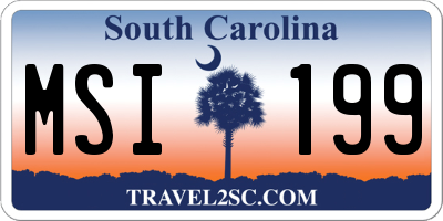 SC license plate MSI199