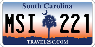 SC license plate MSI221