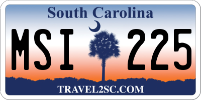 SC license plate MSI225