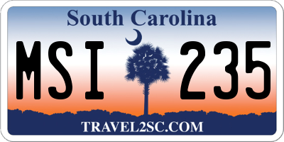 SC license plate MSI235