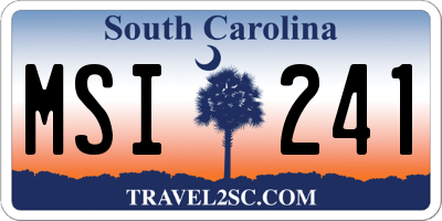SC license plate MSI241