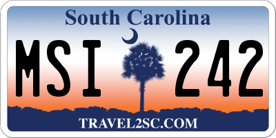 SC license plate MSI242