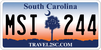 SC license plate MSI244
