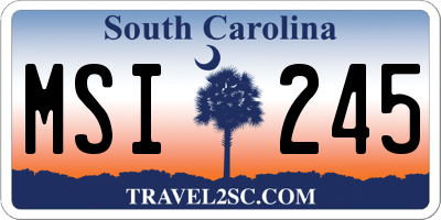 SC license plate MSI245