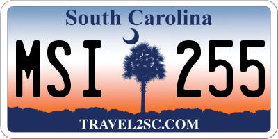 SC license plate MSI255
