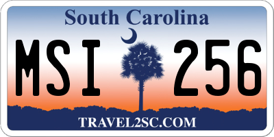 SC license plate MSI256