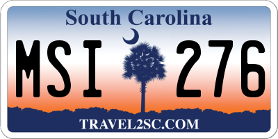 SC license plate MSI276
