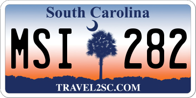 SC license plate MSI282