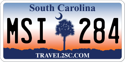 SC license plate MSI284