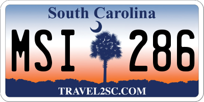 SC license plate MSI286