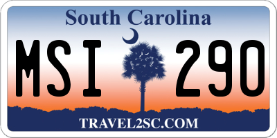 SC license plate MSI290