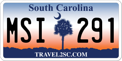 SC license plate MSI291