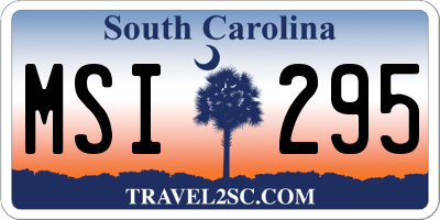 SC license plate MSI295