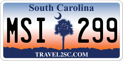 SC license plate MSI299