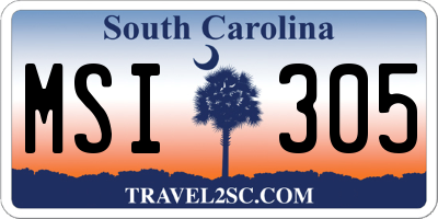 SC license plate MSI305