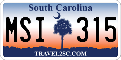 SC license plate MSI315