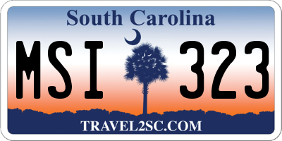 SC license plate MSI323
