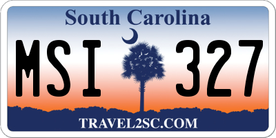SC license plate MSI327