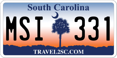 SC license plate MSI331
