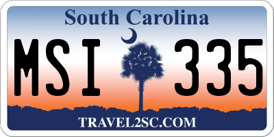 SC license plate MSI335