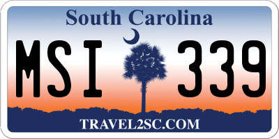 SC license plate MSI339
