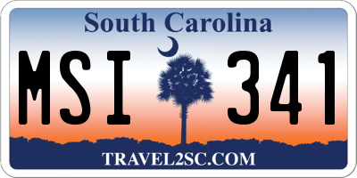 SC license plate MSI341